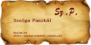 Szolga Paszkál névjegykártya